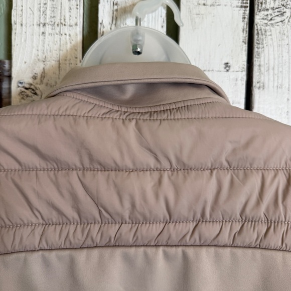 Avia Athletic Full Zip Quilt Top Jacket Size Small Beige Cinch Waist Activewear - Picture 10 of 12